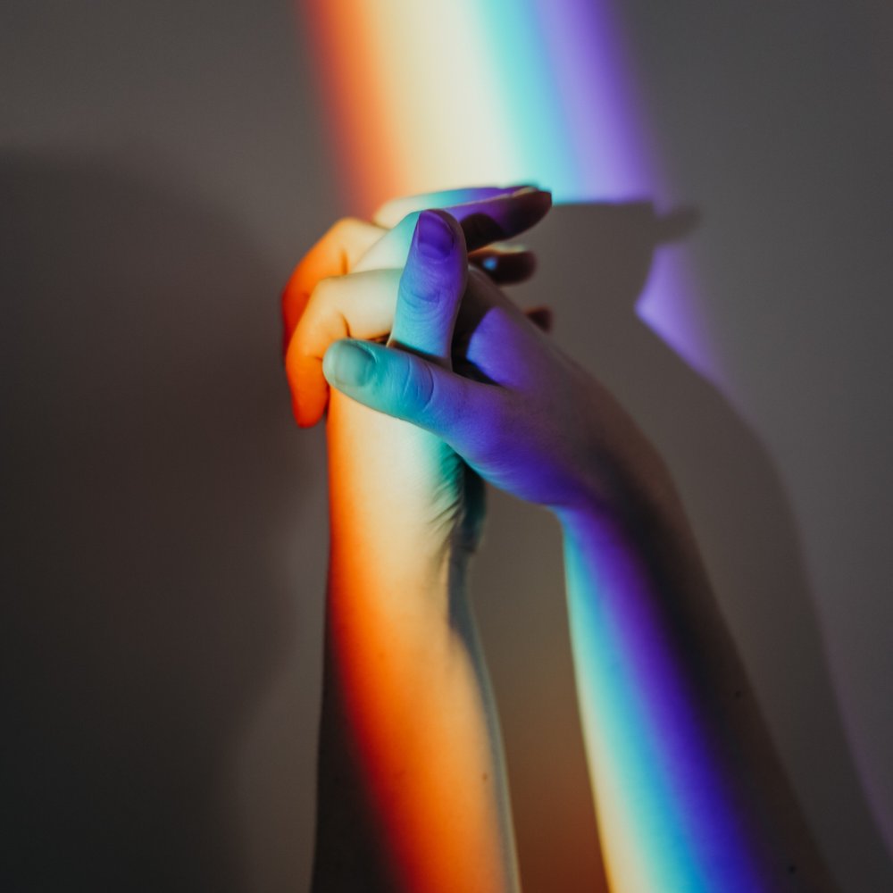 Holding hands rainbow