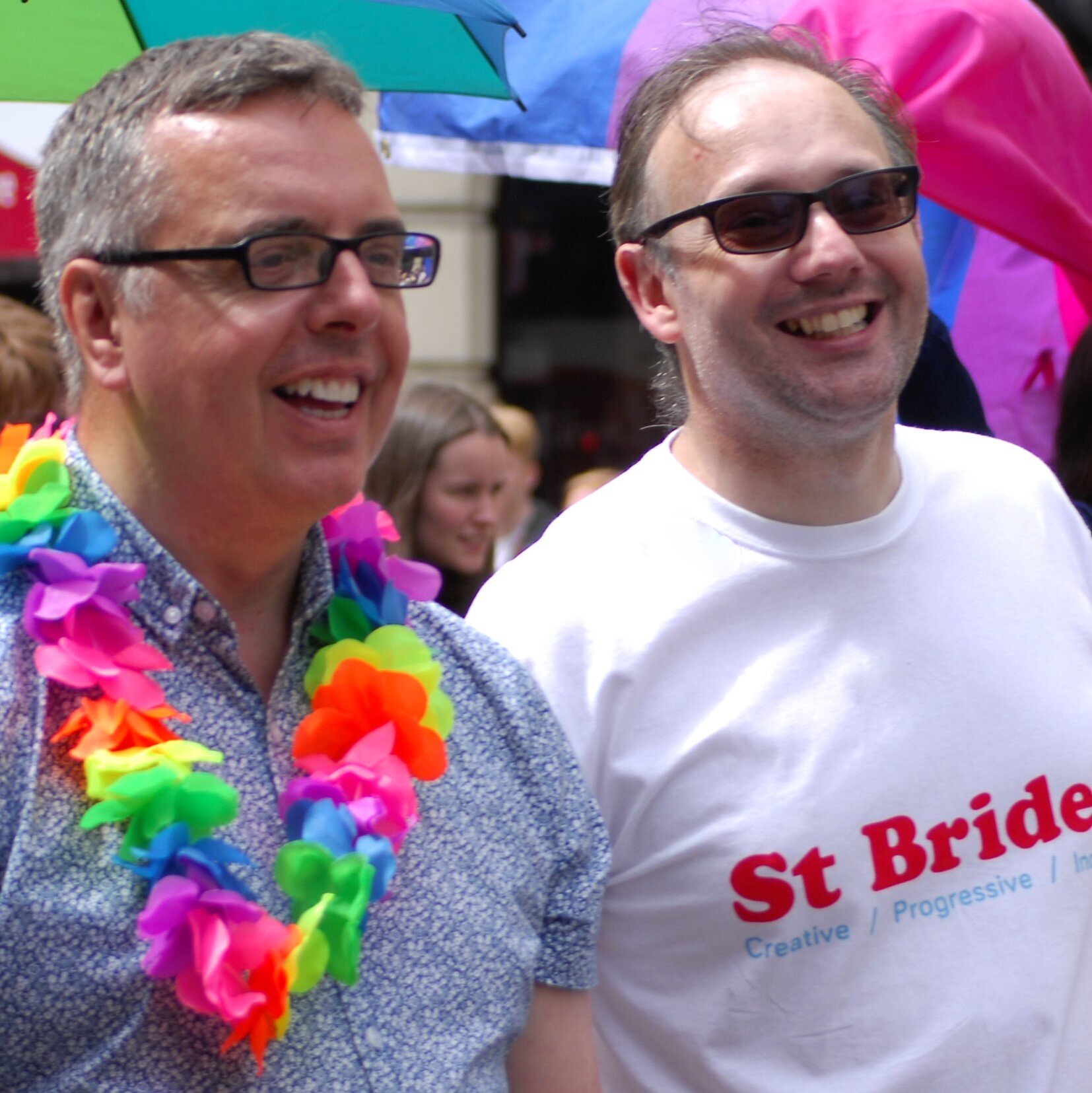 James and his husband Vin at Pride in Liverpool, July 2017